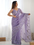 Vasthrlay Georgette Embrodered Mauve Saree