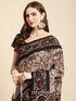 Vasthrlay Cotton Printed Mulmul Black Saree