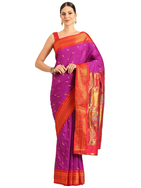 Vasthrlay Paithani Purple Saree