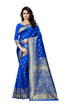 Vasthrlay Kanjivaram Banarasi Pari100 51 Peacock Blue Saree With Blouse Piece