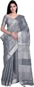 Vasthrlay Attractive Handloom Bhagalpuri Metallic Silver Green