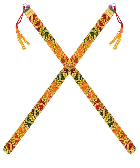Avanti Creation Traditional Wooden Rajwadi Pairs Dandiya Sticks