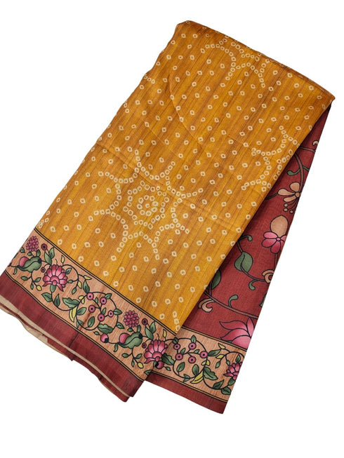 Vasthrlay Tussar Bandhani Kalmkari