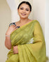 Vasthrlay Chanderi Printed Unstitched Blue Saree