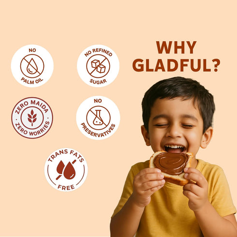 Gladful No Palm Oil Hazelnut Almond Chocolate Spread