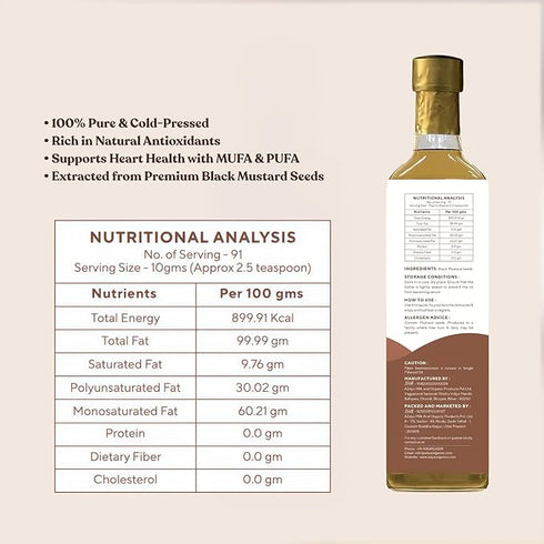 Adya Woodpressed Black Mustard Oil