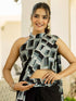 Vasthrlay Georgette Printed Unstitched Wine Saree