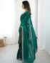 Vasthrlay Scalloped Embroidery Unstitched Rani Pink Saree