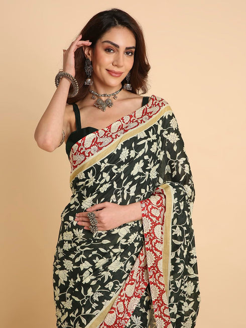 Vasthrlay Lightweight Breathable Traditional Printed Saree