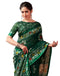 Vasthrlay Womens Printed Unstitched Green Saree