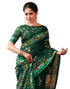 Vasthrlay Womens Printed Unstitched Green Saree