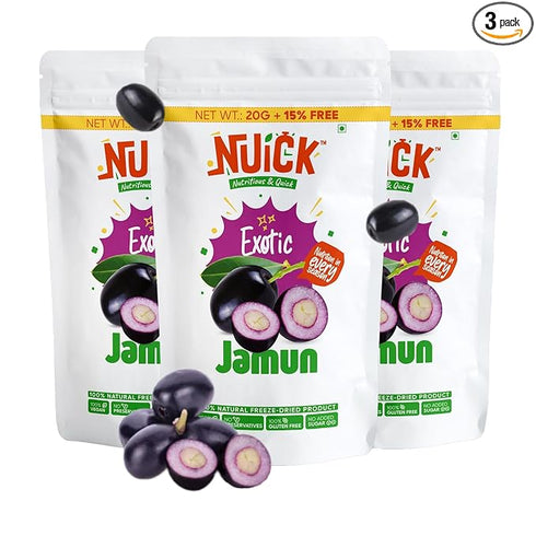 NUICK Freeze Dried Jamun | 100% Natural fruit