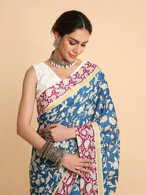 Vasthrlay Lightweight Breathable Traditional Printed Saree