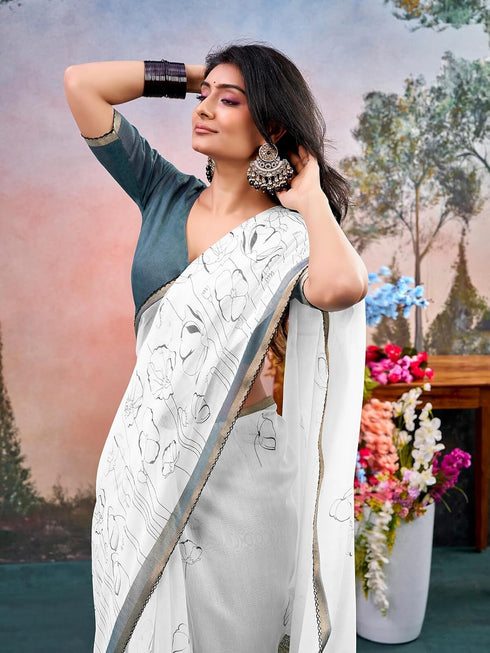 Vasthrlay Chiffon Jacquard Rani Saree