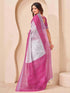 Vasthrlay Bandhani Embroidery Unstitched White Saree