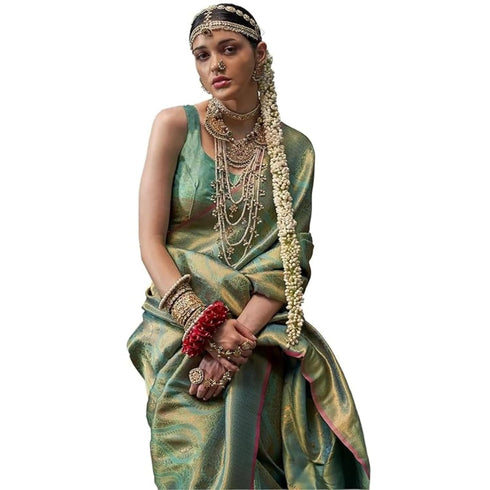 Vasthrlay Kanjivaram Unstitched Occasions Luxurious Saree