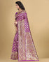 Vasthrlay Banarasi Jacquard Unstitched Red Saree