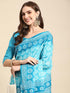 Vasthrlay Cotton Printed Mulmul Blue Saree