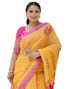 Vasthrlay Womens Printed Unstitched Orange Saree