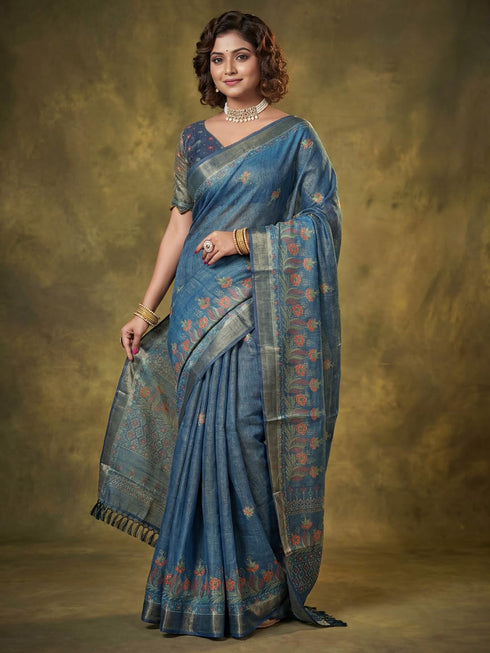 Vasthrlay Printed Handloom Unstitched Traditional Ethnic Wear