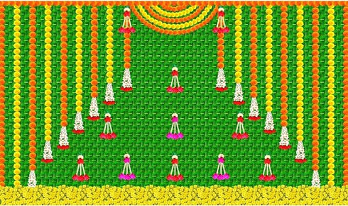 Backdrop Cloth Pooja Decoration Traditional