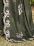 Vasthrlay Georgette Embroidery Dark Saree