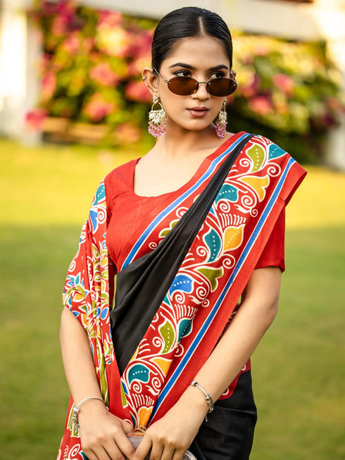 Vasthrlay Madhubani Printed Unstitched Hs Ethnic Wear