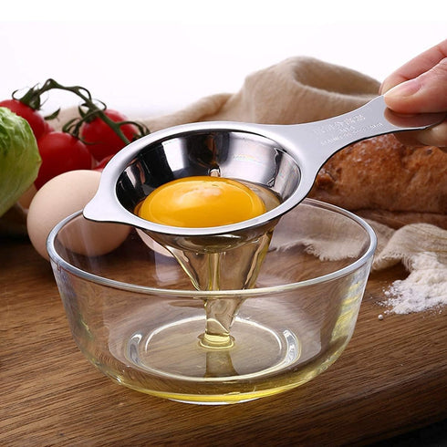 1Pcs 304 Stainless Steel Egg Yolk Separator, Egg Divider Dishwasher Safe, Professional Tool for Baking Cake, Egg Custards, Mayonnaise and More