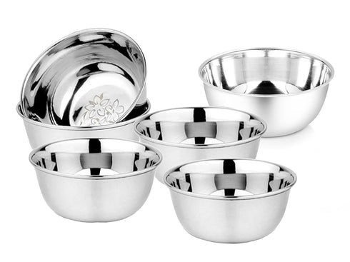 Stainless Steel Heavy Gauge Bowl Set Of 6 Piece
