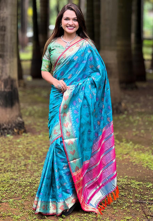 Vasthrlay Kanjivaram Patola Unstitched Ethnic Wear
