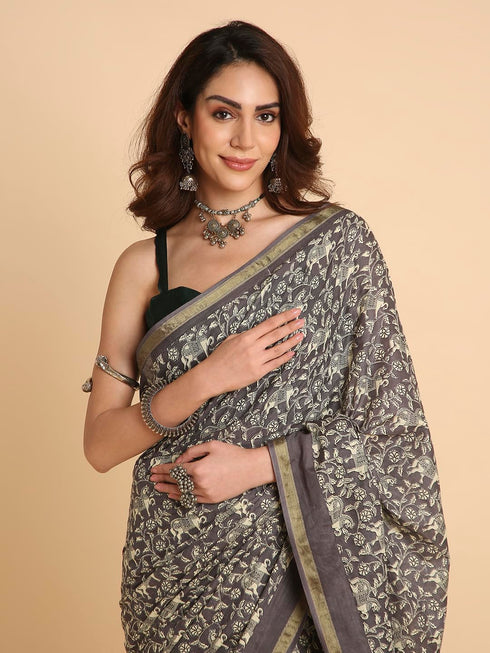 Vasthrlay Lightweight Breathable Traditional Printed Saree