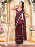Vasthrlay Georgette Embroidery Wine Saree