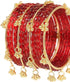 JPS Viral Kashmiri Ghungroo Gold-Plated Glass Bangles Set