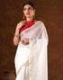 Vasthrlay Womens Cotton Unstitched White Saree