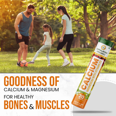 Himalayan Organics Calcium|Magnesium With Vitamin D3 Lemon