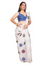 Vasthrlay White3 Womens Linen Ready To Wear Saree