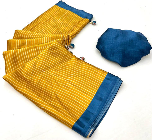 Vasthrlay Ajrakh Saree Crepe