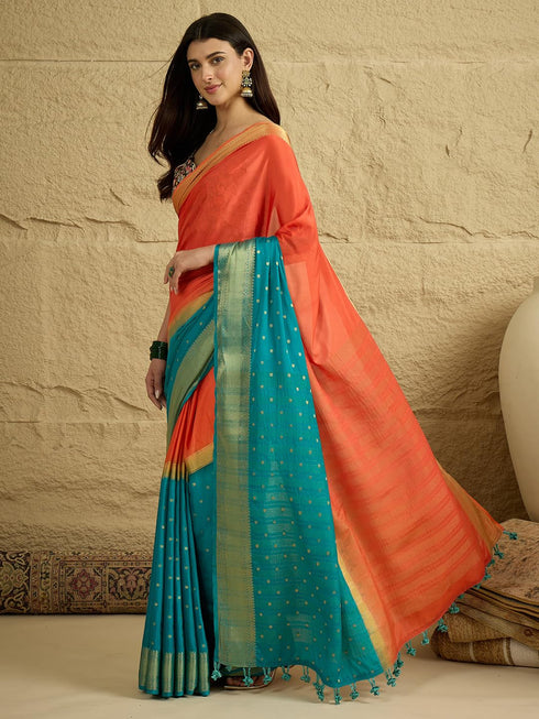 Vasthrlay Wovendesign Tasselsandlatkans Unstitched Blousepiece Ethnic Wear