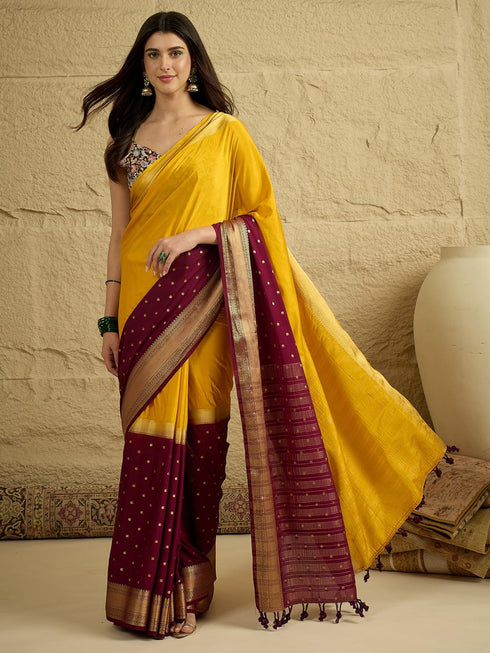 Vasthrlay Wovendesign Tasselsandlatkans Unstitched Blousepiece Ethnic Wear