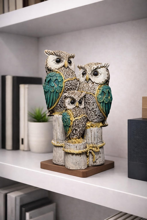 Owl Showpiece for Home Decor & Good Luck | Decorative Owl Statue for Living Room