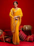 Vasthrlay Scalloped Embroidery Wine Saree