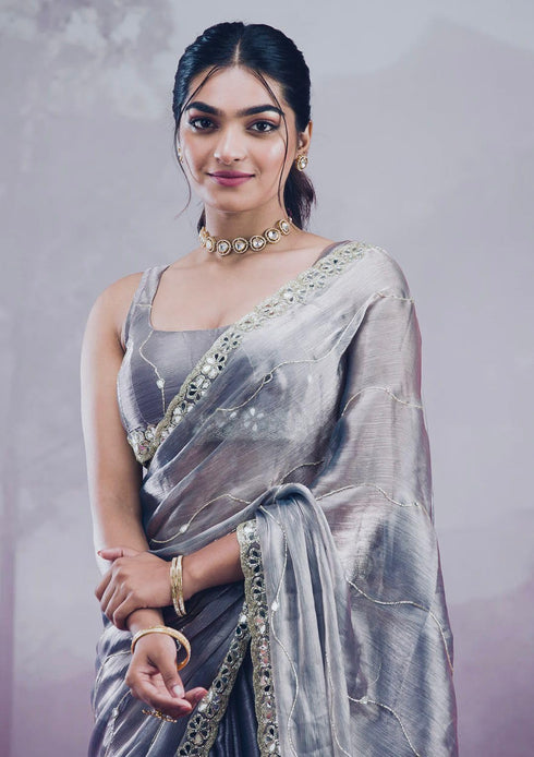 Vasthrlay Green Embroidery Saree