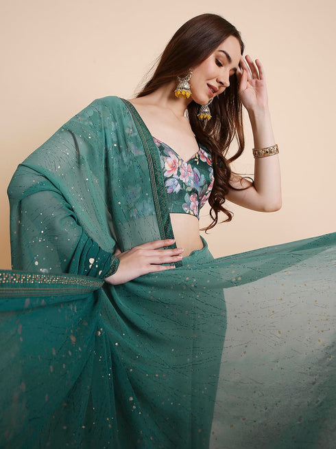 Vasthrlay Georgette Tie Dye Printed Onion Saree