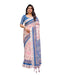 Vasthrlay Turquoise Floral Embroidered Saree