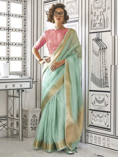 Vasthrlay Unstitched Multicolor Comfortable Friendly Saree