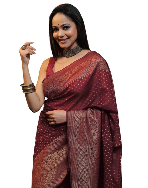 Vasthrlay Banarasi Kanjivaram Unstitched Teal Saree
