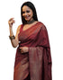 Vasthrlay Banarasi Kanjivaram Unstitched Teal Saree