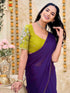 Vasthrlay Shimmer Georgette Lime Saree
