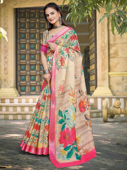 Vasthrlay Elephant Printed Unstitched Sai Ethnic Wear