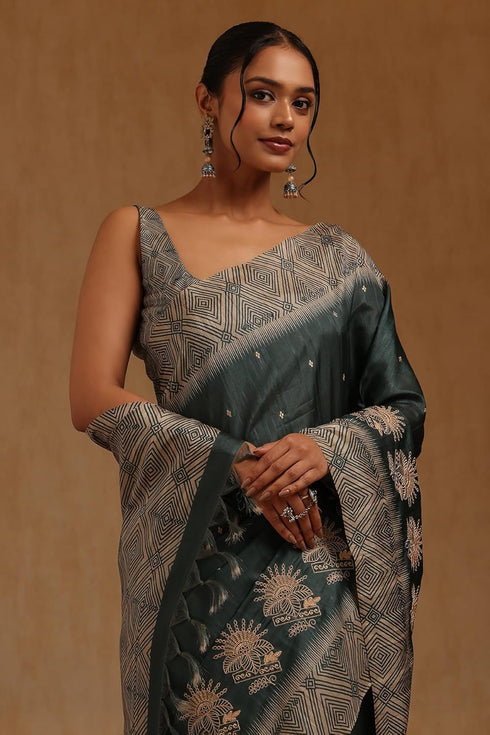 Vasthrlay Tussar Ethnic Embroidered